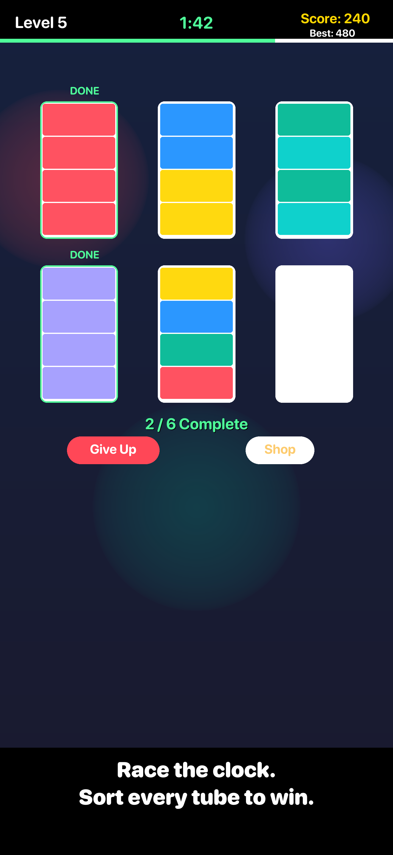 Sortist gameplay on iPhone